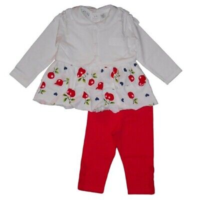 Completo neonata Melby top leggings e coprispalle ciliegie
