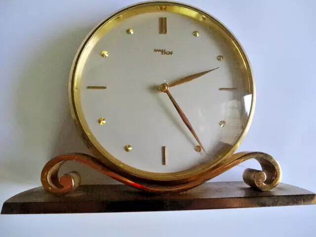 Vintage MCM Swiss ImHof 8 Day Desk Mantle Shelf Clock for Repair