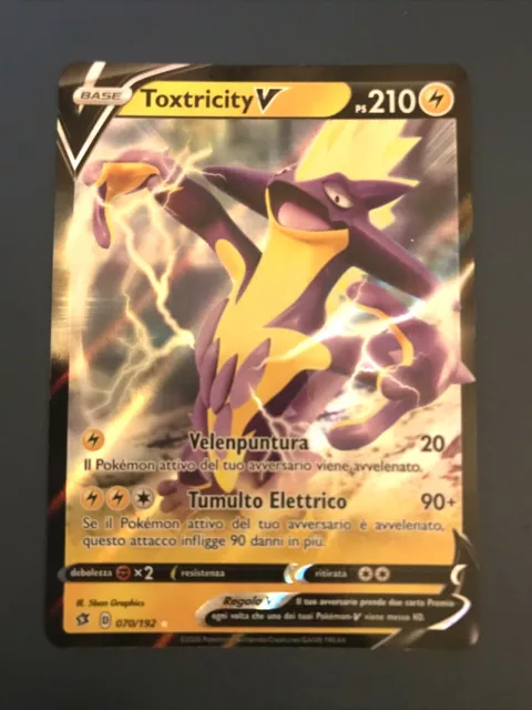 Carta Pokemon TOXTRICITY V MAX VMAX 196/192 HYPER FRAGORE RIBELLE IN  ITALIANO