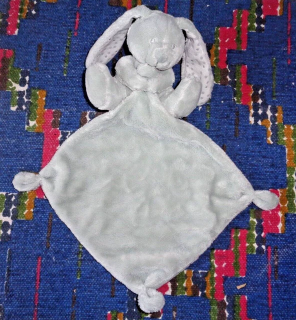 Tp / Doudou Mouchoir Vertbaudet Lapin Gris Blanc Etoile Argente Quasi Neuf