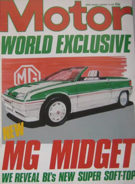 Motor magazine 19/1/1985 featuring Volkswagen road test, MG Midget, Jaguar