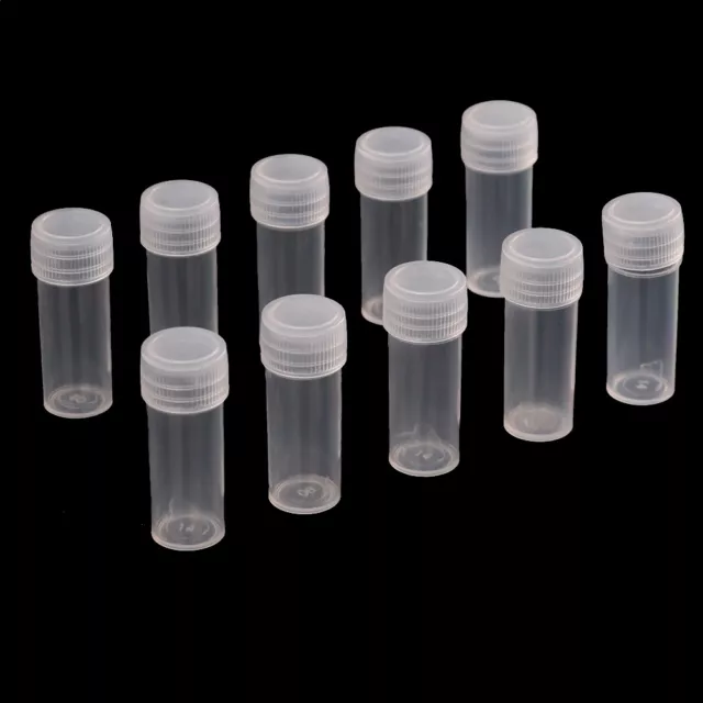10 piezas botella de muestra de plástico tubo de ensayo botella pequeña vial de almacenamiento contiene ZR