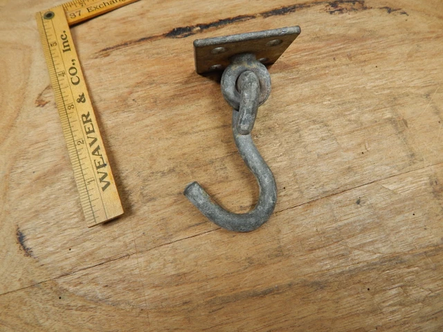 3 Old Plant Ceiling Mount Hooks Porch Hangers Galvanized 2 Stationary 1 Swivel 9