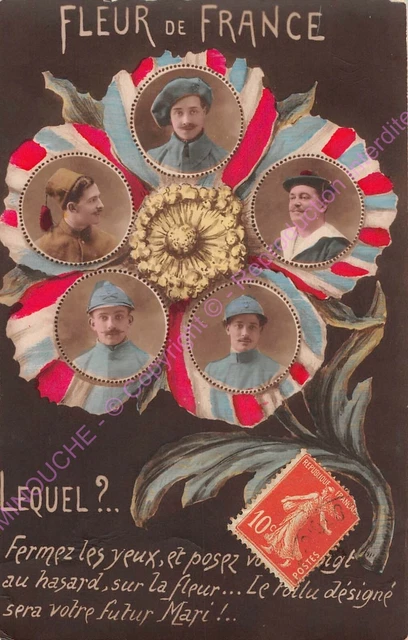 CPA Patriotic Militaria Flower of France Which Zip Les Yeux ca1916