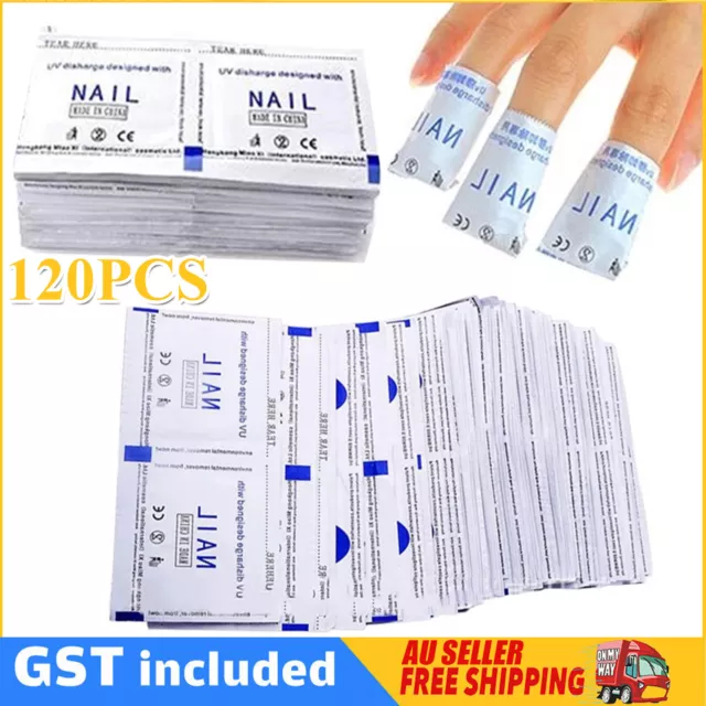 120X Disposable Gel Polish Remover UV Soak Off Acetone DIP SNS Nail Removal Wrap