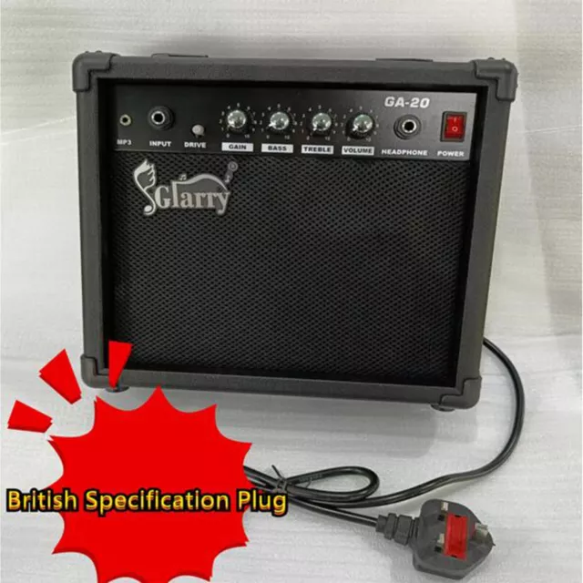 Portable Electric Guitar Amp 20 Watt Guitar Practice Amplifier w/Headphone Jack