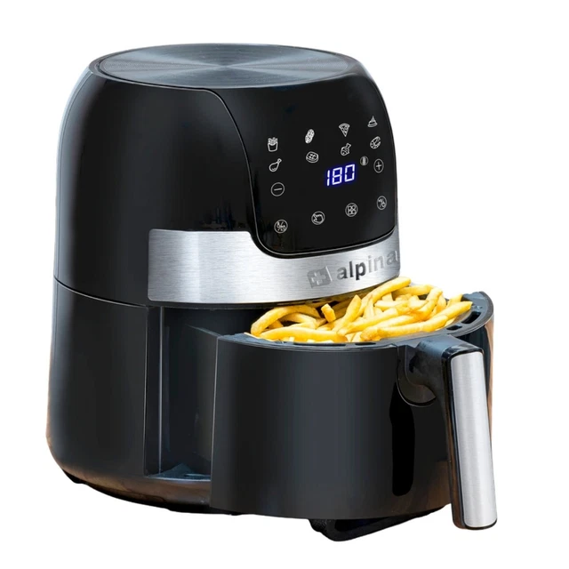 Friteuse à Air Chaud LLIVEKIT 7L – Airfryer Grand écran, 1800W, 10 Programmes – Noir Argent