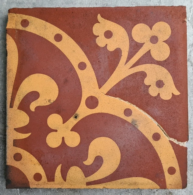 Victorian Arts & Crafts Reclaimed 6"x6" Red Encaustic Tiles By Maw & Co