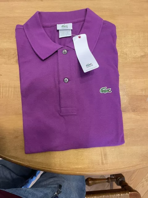 NWT - Lacoste Men’s Short Sleeve Purple Polo Shirt - Size 8