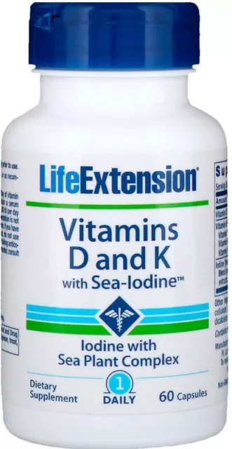 Life Extension Vitamine D Und K Mit Sea-Iodine See Pflanze Komplex 60 Kapseln