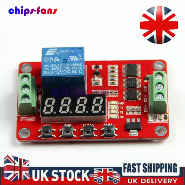DC12V Automation Delay Multifunction Self-lock Relay Cycle Timer Module PLC UK