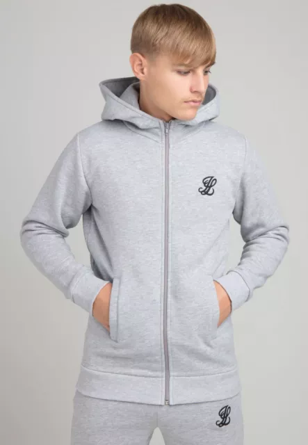 Felpa con cappuccio illusiva London Juniors ragazzo con cerniera grigio marzo 11-12 anni
