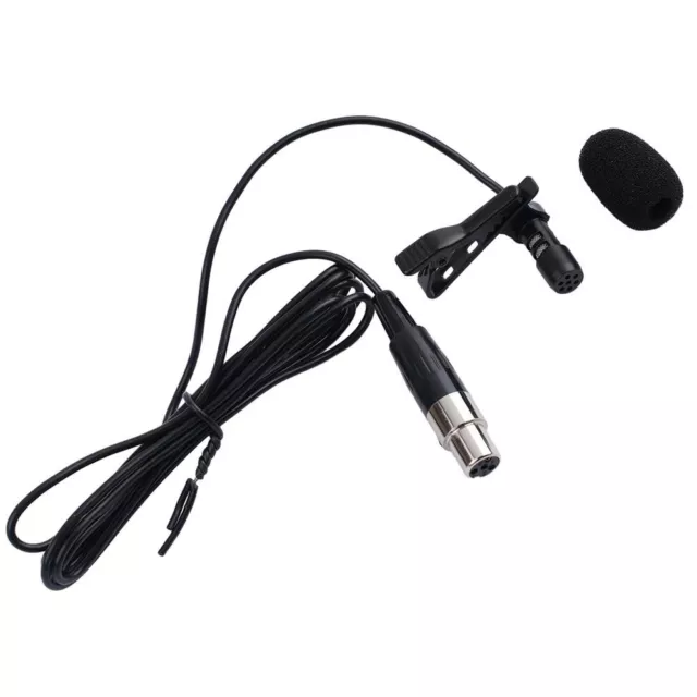 Noir Lavallière Revers Pince Microphone Micro 4-PIN Mini XLR TA4F For-Fil