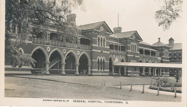 TOOWOOMBA, QLD.  REAL PHOTO POSTCARD OF THE GENERAL HOSPITAL. Murray.