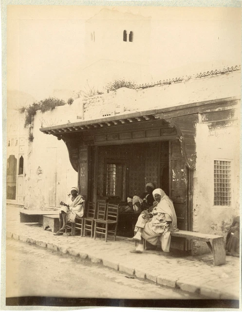 Tunisie, Rue à Tunis Vintage albumen print. Tirage albuminé 10x15 Circa