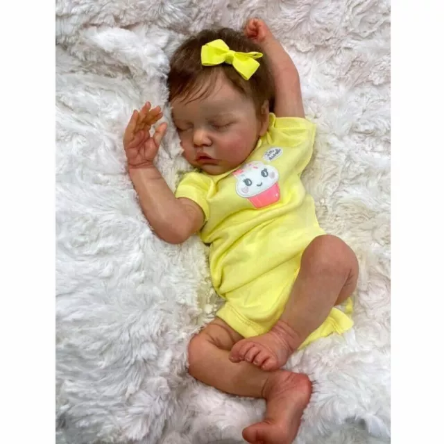 Bambole rinate 19 in realistiche bambino bambina silicone tessuto corpo addormentato neonato