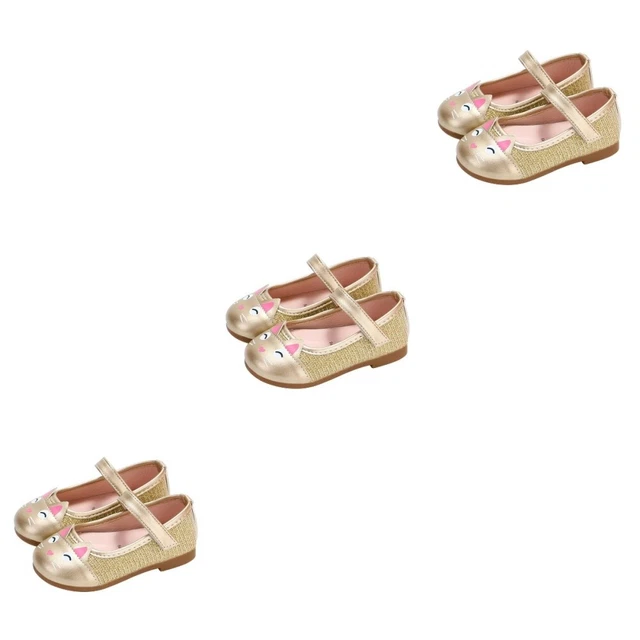 3x Ragazza Scarpa Vestito Balletto Pantofole Vestito Balletto Pantofole