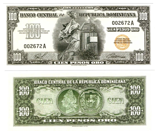 r Reproduction Paper - Dominican Republic 100 Pesos Oro 1959 Pick #84  1832R