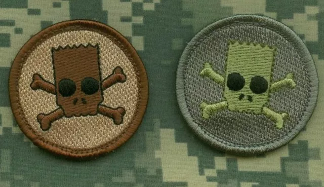 KANDAHAR WHACKER© MARSOC RAIDERS FORCE RECON SSI: BART SIMPSON SKULL ACU+DCU Mix