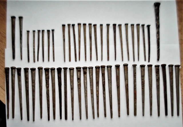 51 Vintage Antique Square Nails... Assorted Sizes