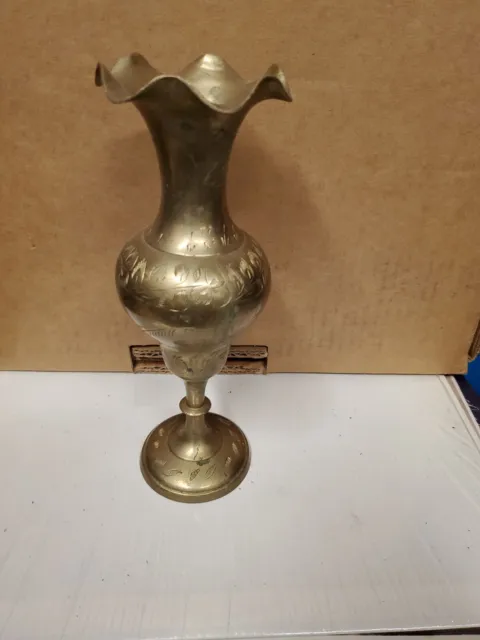 vintage brass vase made in india
