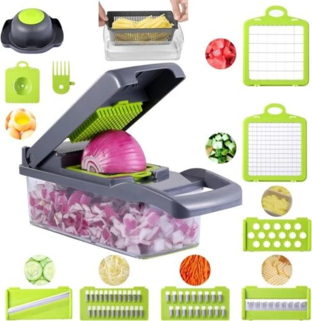 Vegetable Chopper, 15 in 1 Mandoline Slicer Food Chopper Cuber Cutter Onion Dice