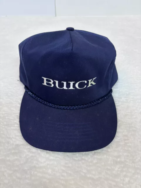 Vintage 80’s BUICK Blue Snapback Trucker Hat Embroidered & Rope Automobiles Cap