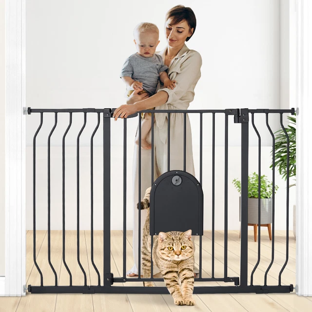 29.5''-48.4'' Babygitter mit kleiner Katzentür, druckmontiertes 30'' hohes Hunde