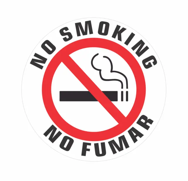 NO SMOKING NO FUMAR stickers | white | outdoor durable | decals