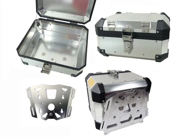 Topcase Aluminium 22Liter Moto Enduro Universel Avec Inox Plaque Adaptatrice