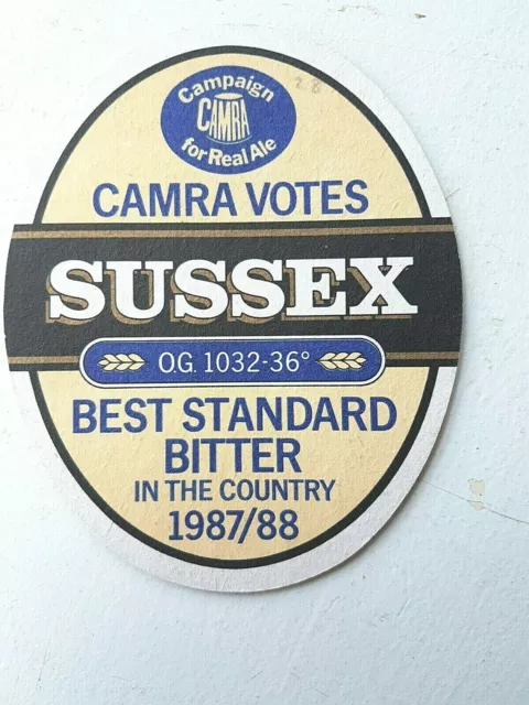 Vintage KING & BARNES ~ SUSSEX Bitter (Camra) Katze Nr. 28 Biermatte/Untersetzer