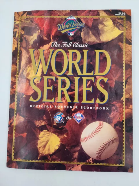 1993 WORLD SERIES Offcl Scorebk/ Program Blue Jays vs Phillies Unsc + News Clips