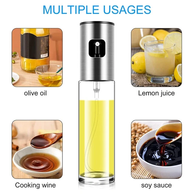 4pcs Glass Olive Oil Spray Bottle 100ml Vinegar Sprayer Bottle BBQ Oil Dispenser