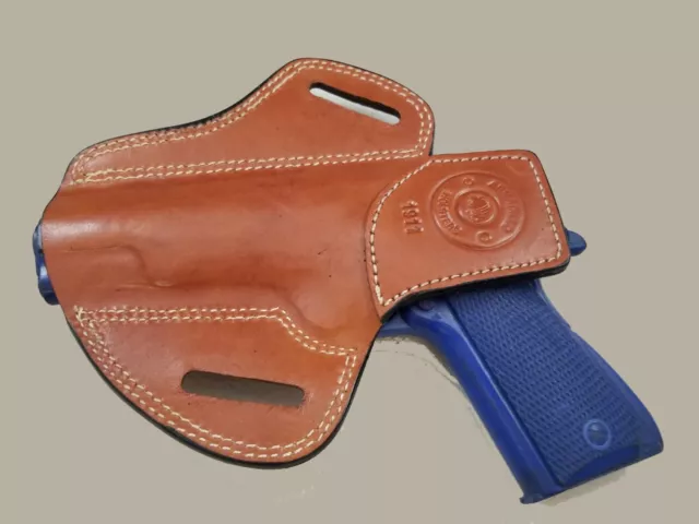 Armadillo Holsters Tan Leather Butterfly Belt Holster for 1911 (G6p-1911) (OWB)