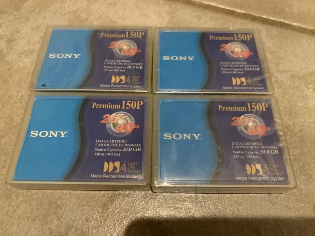 Sony DGD150P Media Recognition System 20GB 150m Data Cartridge Lot Of 4 NEW