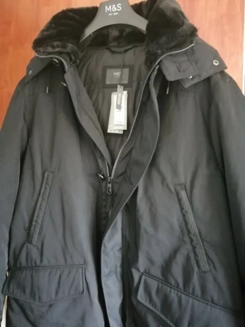Cappotto invernale imbottito in piuma e piumino M&S Stormwear nuovo con etichette - prezzo disponibile £199