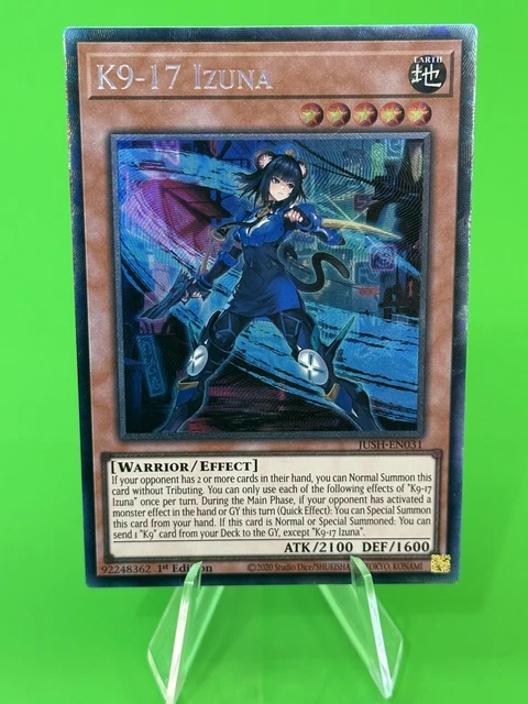 遊戯王 JUSH-EN031 Ｋ９−１７号 イヅナ K9-17 Izuna (英語版 1st Edition ウルトラレア) Justice Hunters 遊戯王/英語版/EU版/K9－17号 イヅナ/K9-17 Izuna/ウルトラレア