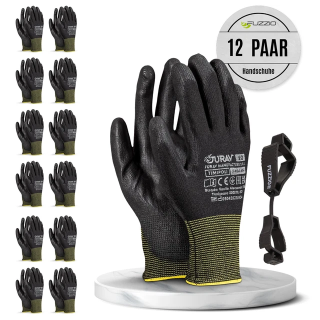 10x Nylon Arbeitshandschuhe Montagehandschuhe Größe M bequem PU