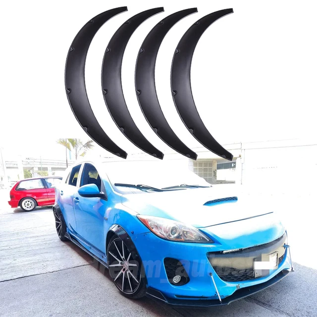 BLACK 3.5& FENDER Flares Extra Wide Body Kit Wheel Arches For Mazda 3