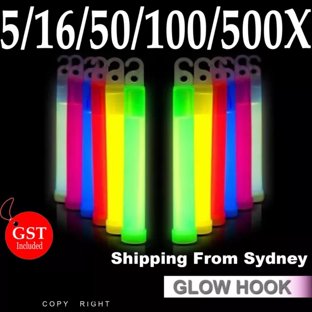 Glow Sticks 6 Inches Hook Lanyard Light Party Glowsticks Poi Glow in the dark De