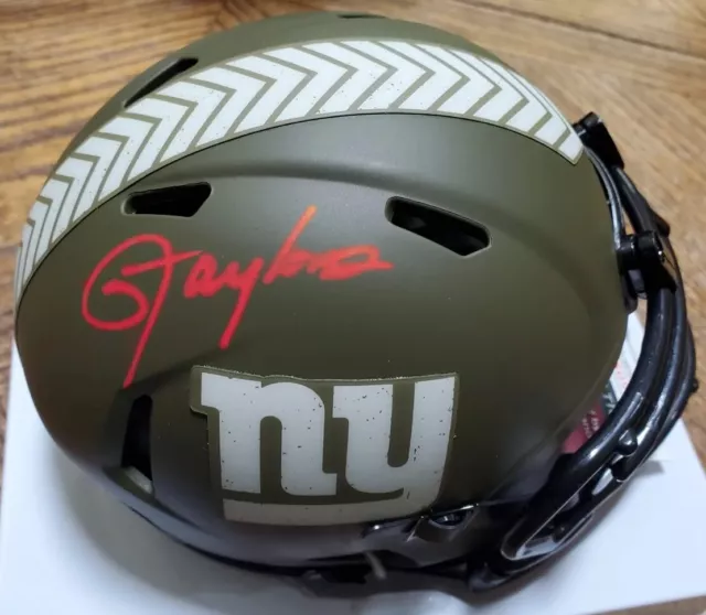 NICE AUTOGRAPHED Giants Lawrence Taylor Salute To Service Mini Helmet JSA COA