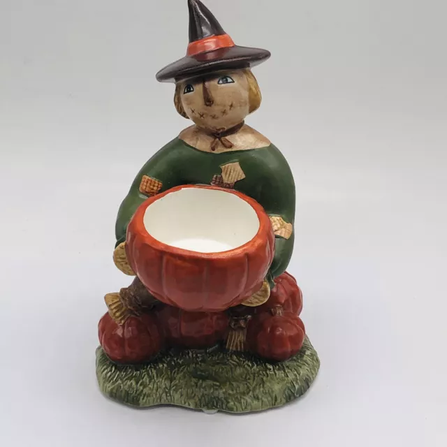 Yankee Candle Scarecrow Statue Tea Light Holder 7” Tall Fall