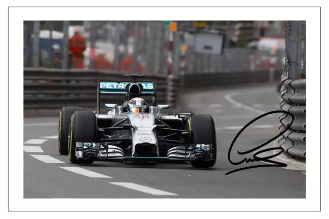 Lewis Hamilton Mercedes F1 Signed Photo Print Formula One Autograph