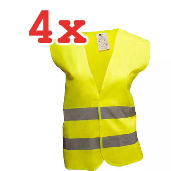 4x KINDER WARNWESTE NACH EN 1150 100%POLYESTER CHILDREN SAFETY VEST