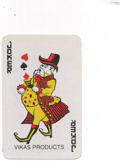 RARE VINTAGE "Joker Advertising Vikas Products" JOKER Playing Card #61
