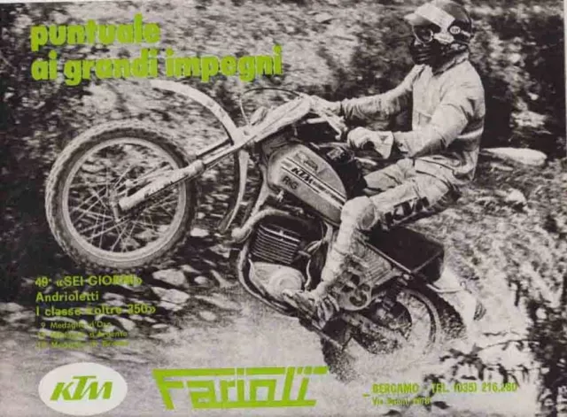 advertising Pubblicità -MOTO KTM  1975-ANDRIOLETTI MOTOCROSS  ENDURO EPOCA