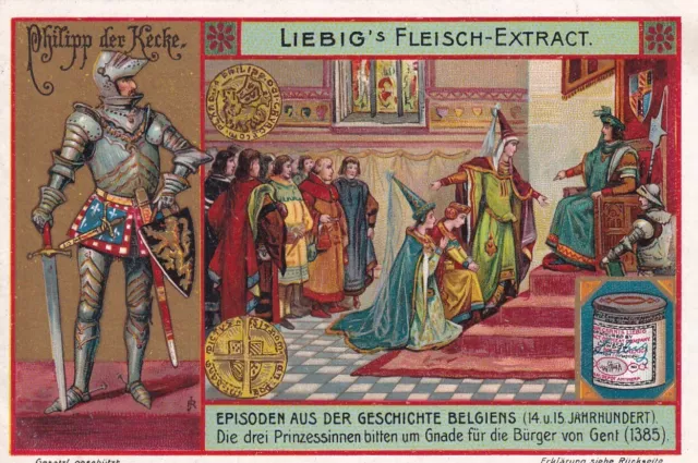 Liebig S814 6 cards Episodes from Belgian History II (pub.Antwerp lang.German ) 3