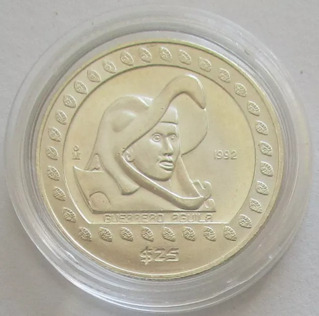 México 25 pesos 1992 Guerrero Águila precolombino 1/4 oz plata