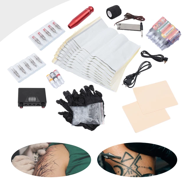 Rotations Tattoomaschine Set Digitale Tattoo Pen mit 8 Pigments 10 Tattoo Nadeln