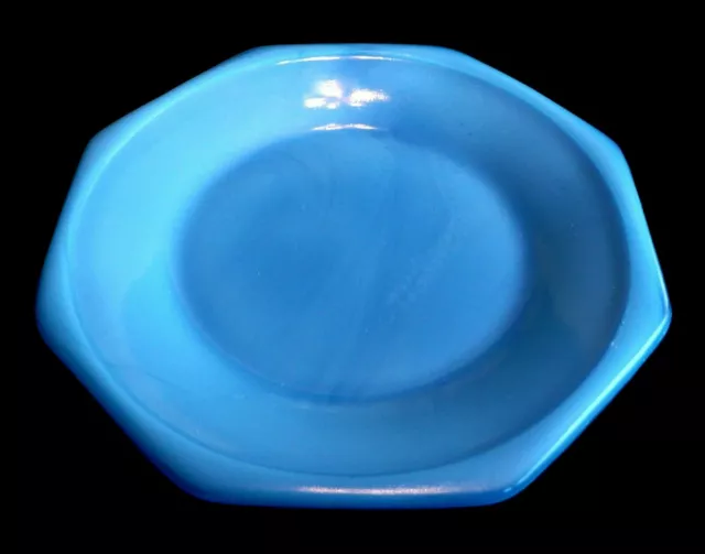 Large Octagonal Blue Plate(s) - Akro Agate Child Tea Set